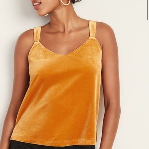 Old Navy Orange Velvet Sleeveless Tank Top